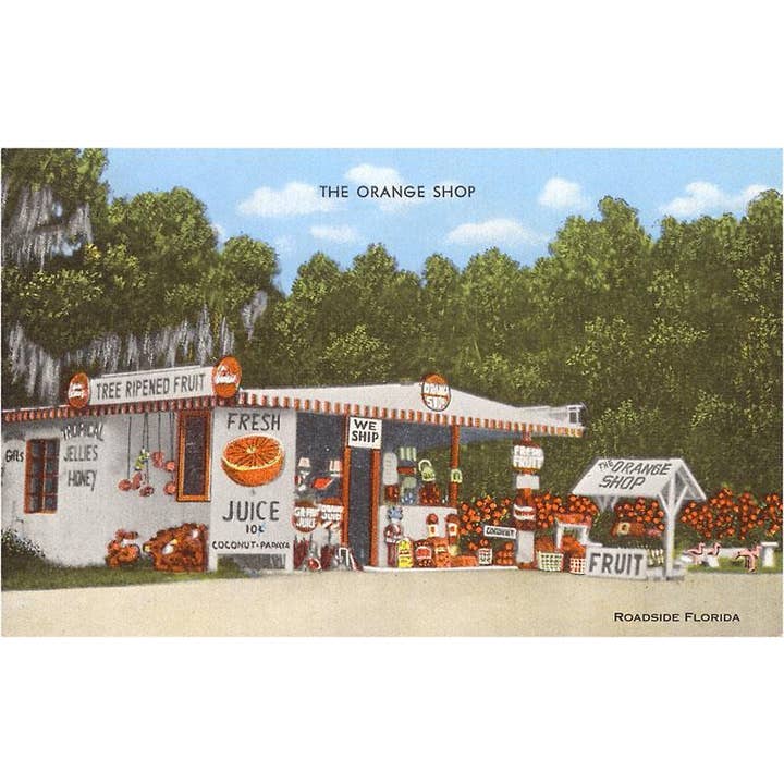 Carte postale FL-853 Magasin d'oranges, Floride pour la vente par Found Image Press
