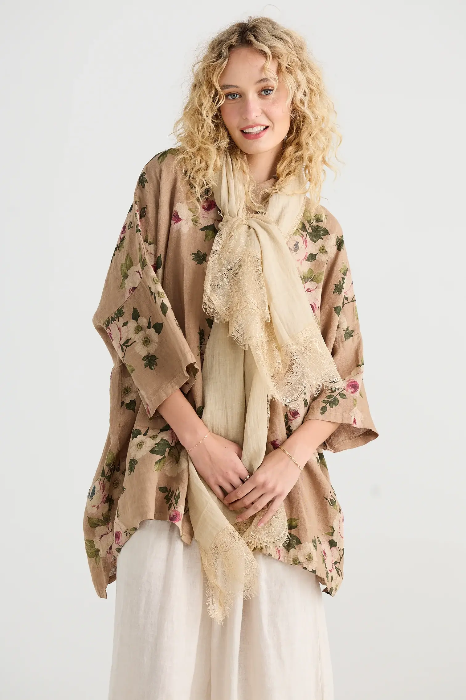 Miss Rose Sister Violet - Venta al por mayor Camisa con botones - Mujer - MUJERES - Camisa FLORAL de Lino Teddy15