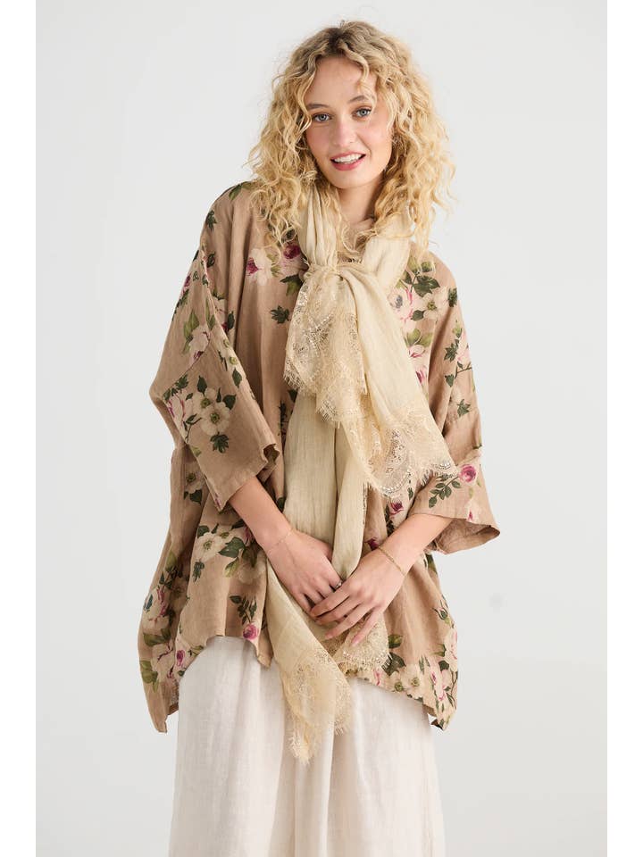 Miss Rose Sister Violet - Venta al por mayor Camisa con botones - Mujer - MUJERES - Camisa FLORAL de Lino Teddy15