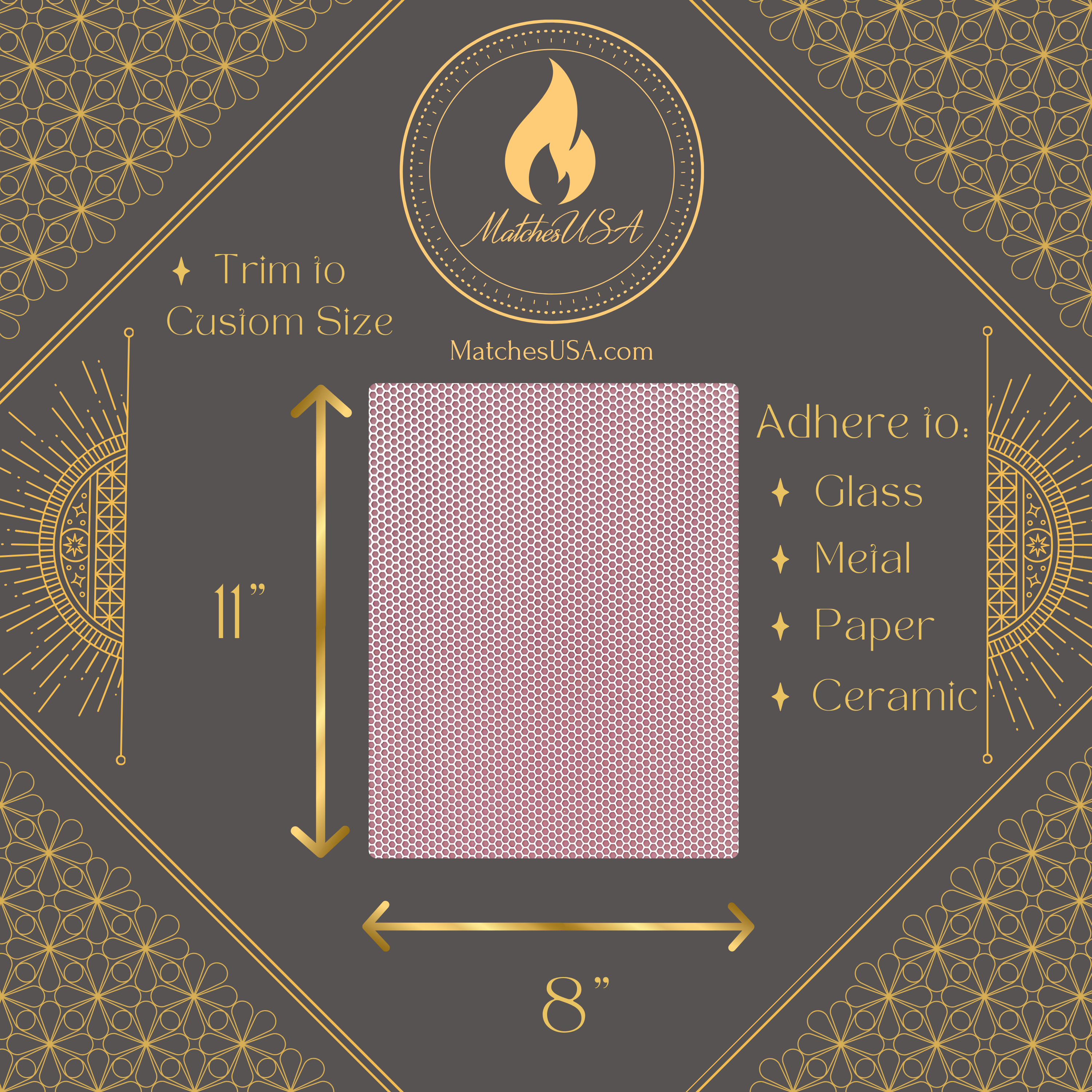 Matches USA - Wholesale Matches - Adhesive Match Striker Paper (8.5x11") - Matches Sheet2