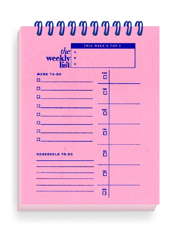 Bloc de plans hebdomadaires imprimé Riso pour la vente par Laladon Studio
