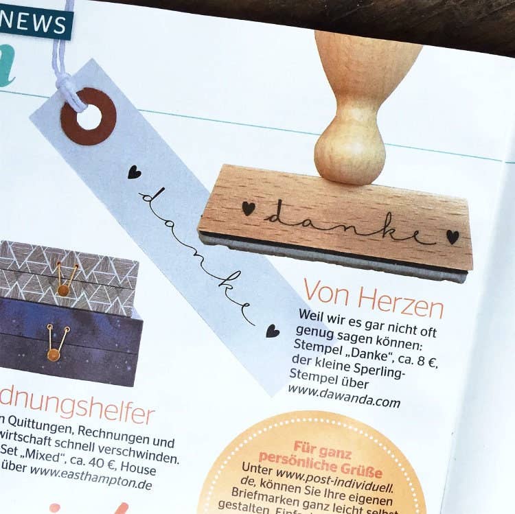 Der kleine Sperling - Wholesale Rubber/Decorative Stamp - Stamp - thank you with heart1