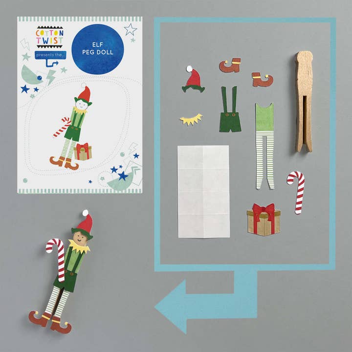 Cotton Twist - Wholesale DIY Craft Kit - Kids - Make Your Own Elf Peg Doll