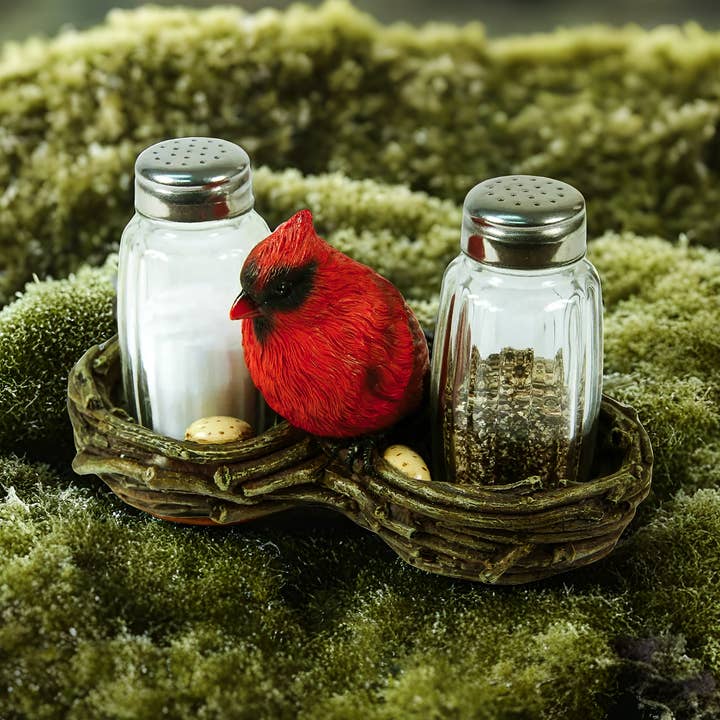 Salt and Pepper Shakers-Cardinal for wholesale by Rivers Edge Products