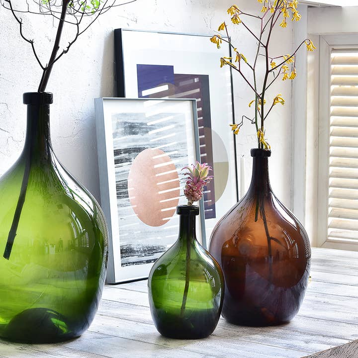 Noah Decoration - Wholesale Vaas - Kruikvaas van gerecycled glas, Amber Jar glazen vaas, Hololulu bruin