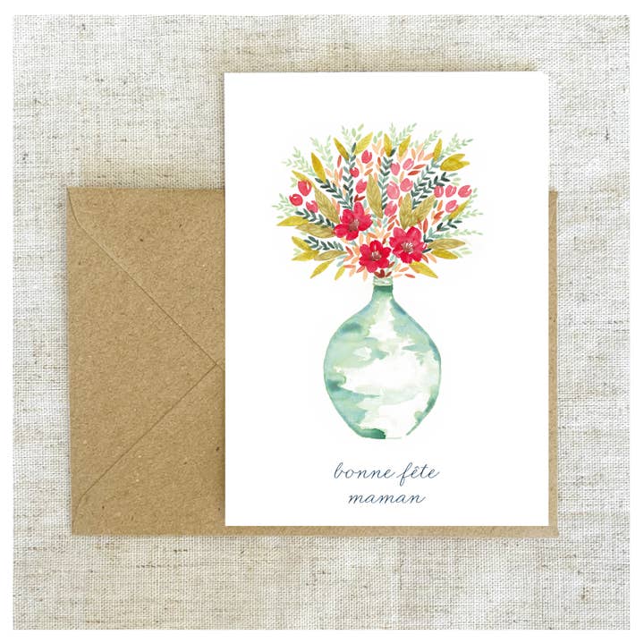 Stationery Postcard - Happy Mother's Day ❤️ 💐 for wholesale by Bleu Coquille