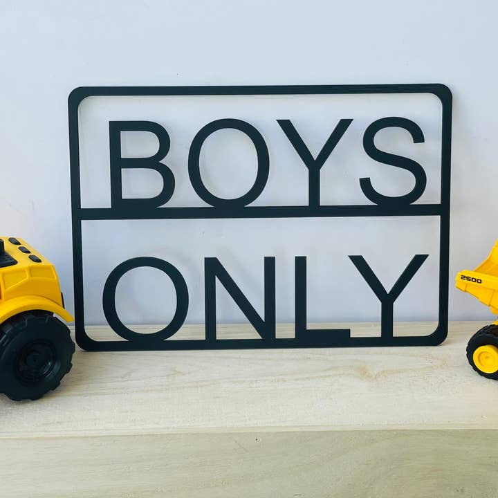 Boys only sign, boys only cutout sign, cutout sign for boys only for wholesale by Poppys designs