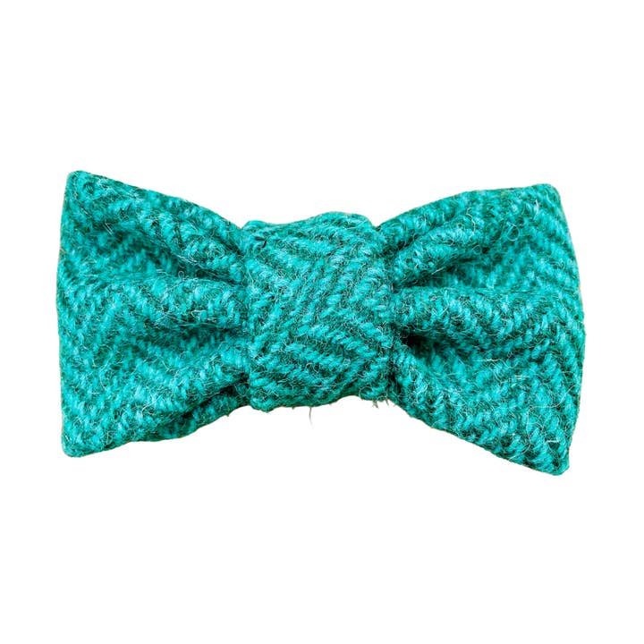 Harris Tweed - Emerald Green Tweed Dog Bow Tie for wholesale by Stylish Dogs - Collars, Leads BowTies, Bandanas
