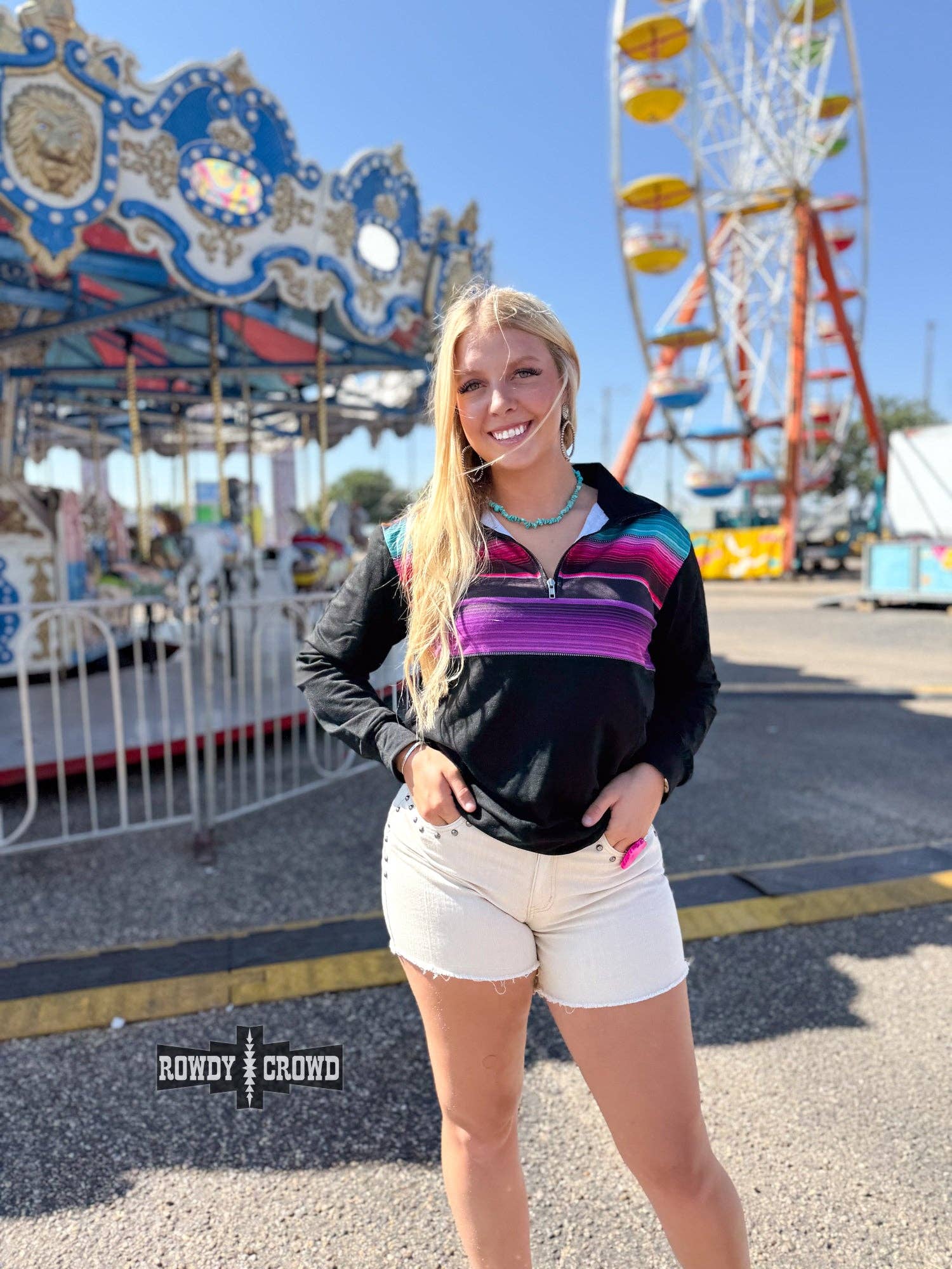 Rowdy Crowd Clothing - Wholesale Sweatshirt - Women's - Gaucho Half Zip7