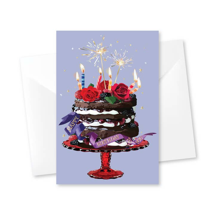The Red Barn Press - Wholesale Gift Tag - Birthday Enclosure Card | Happy Birthday Cake Gift Tag1