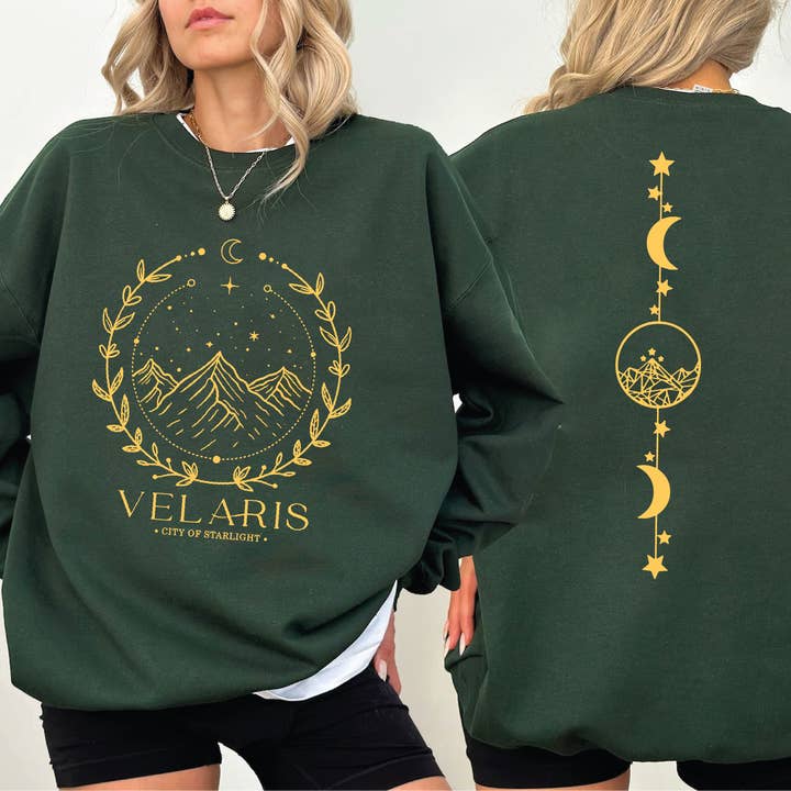 MAYA TX - Wholesale Graphic Sweatshirt - Unisex - Velaris City Of Starlight Sweatshirt and Hoodie X5400