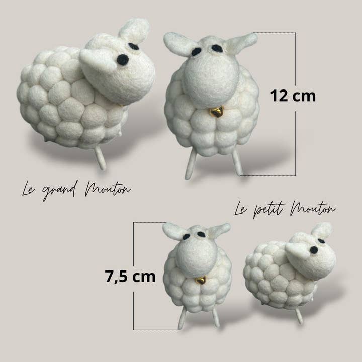 New Heidi - Venta al por mayor Figura decorativa - Lote de 6 - Decoración figura Oveja bola - New Heidi