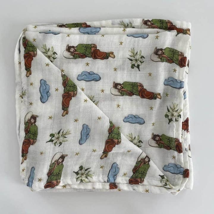 Brick House in the City - Wholesale Swaddle - Baby - Sleeping Saint Joseph Swaddle1