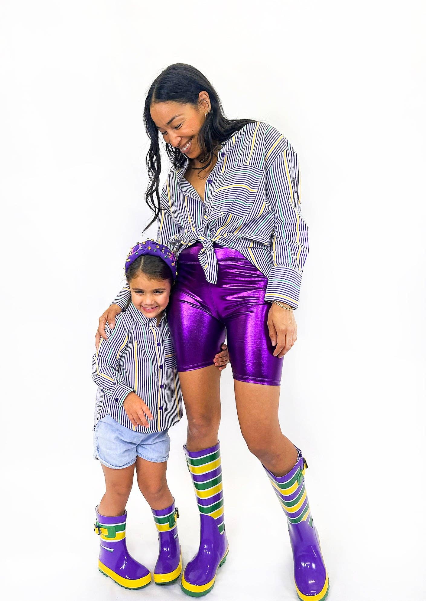 Mardi Gras Creations - Wholesale Rain Boots - Kids - Unisex Striped Rain Boots - Toddler1