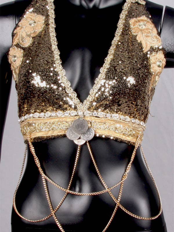 Top Halter Dorado para venta al por mayor de Senoritas Tribal Designs