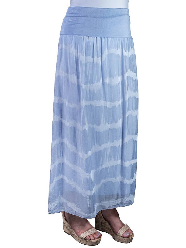 TINA Stephens Italy/Tees By Tina - Venta al por mayor Falda - Mujer - Falda de cintura plegable de seda Tie Dye Brenda (SL204TD)1