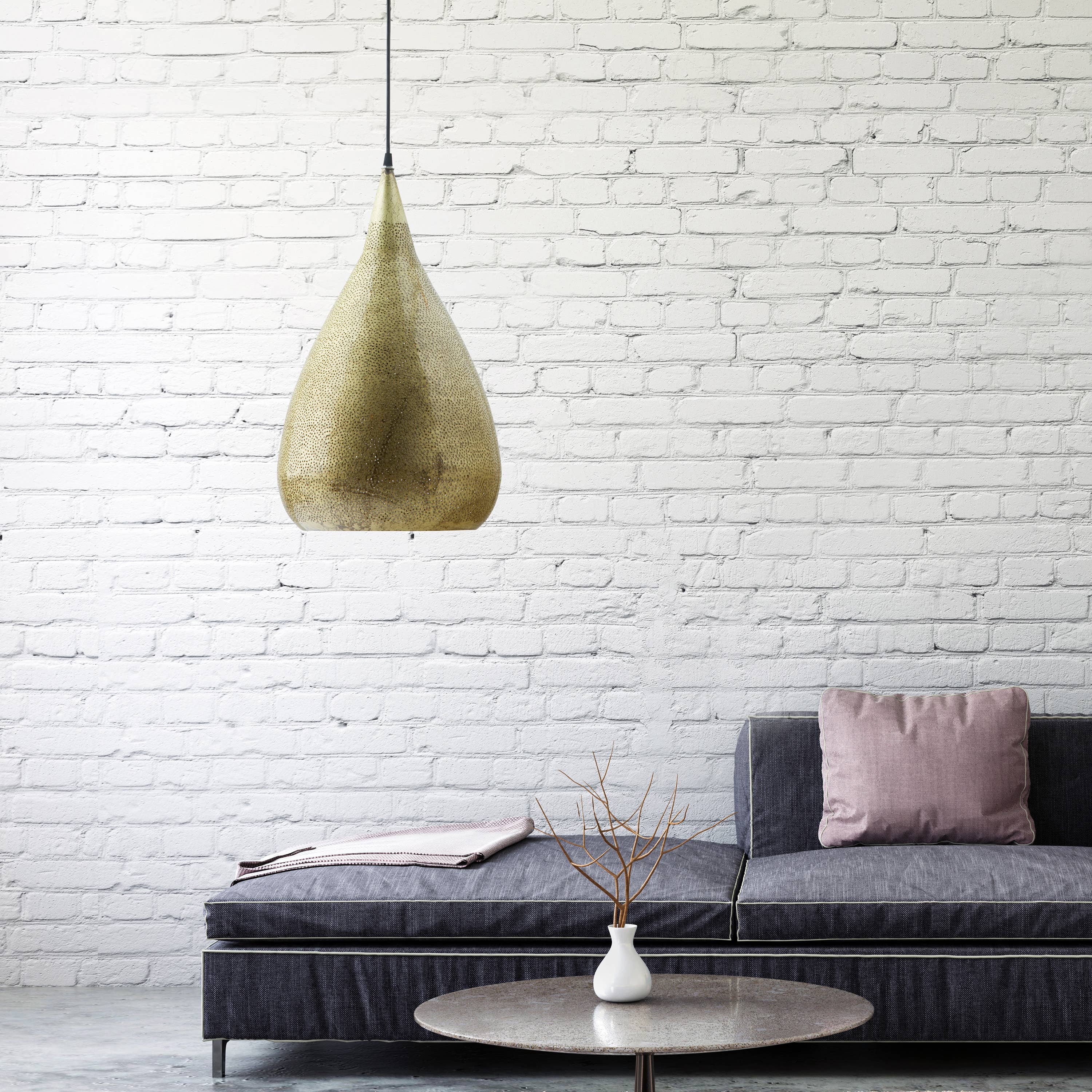 River of Goods - Wholesale Chandelier/Hanging Light - 13"W Antique Gold Punched Metal Adjustable Pendant Lamp4