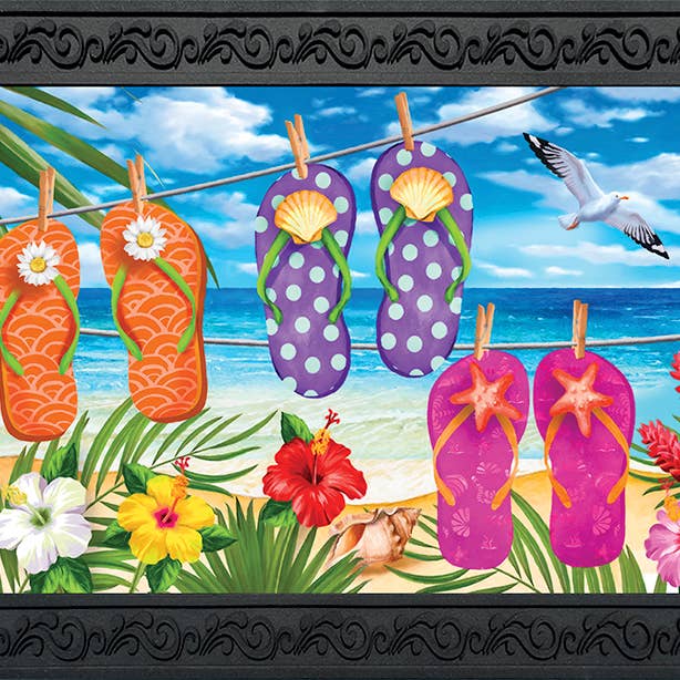 Hanging Flip Flops Doormat for wholesale by Briarwood Lane