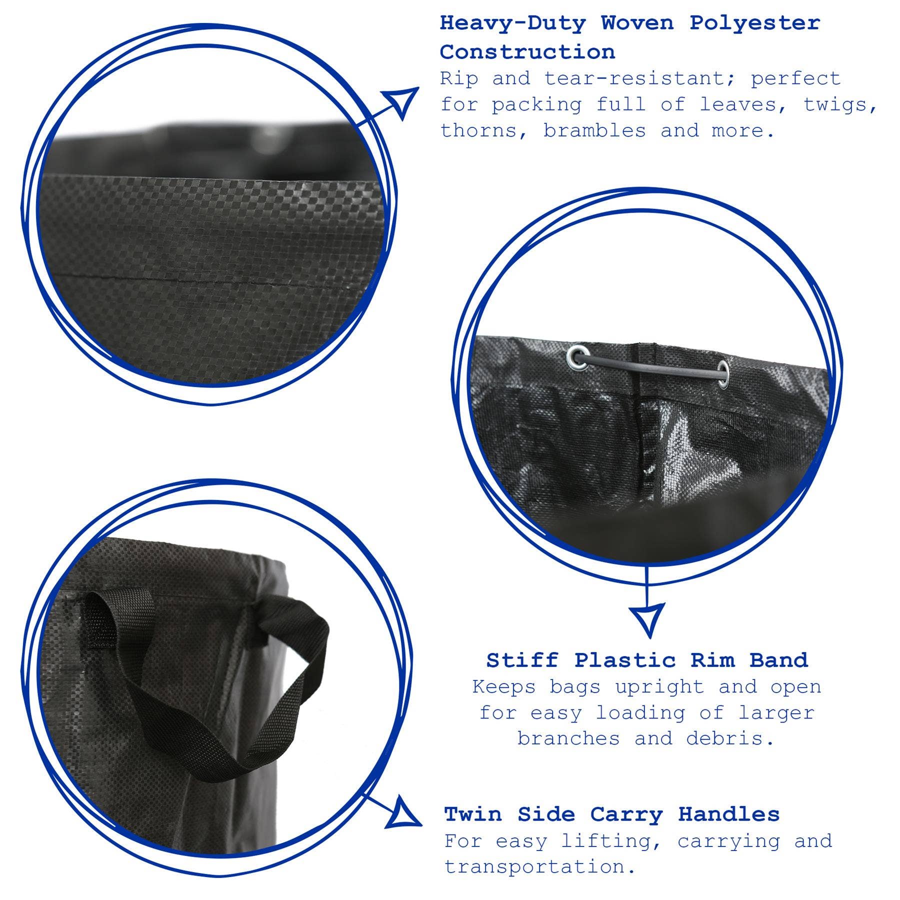 Rinkit Ltd – wholesale Garden tool – Heavy-Duty Garden Waste Bag - Black7