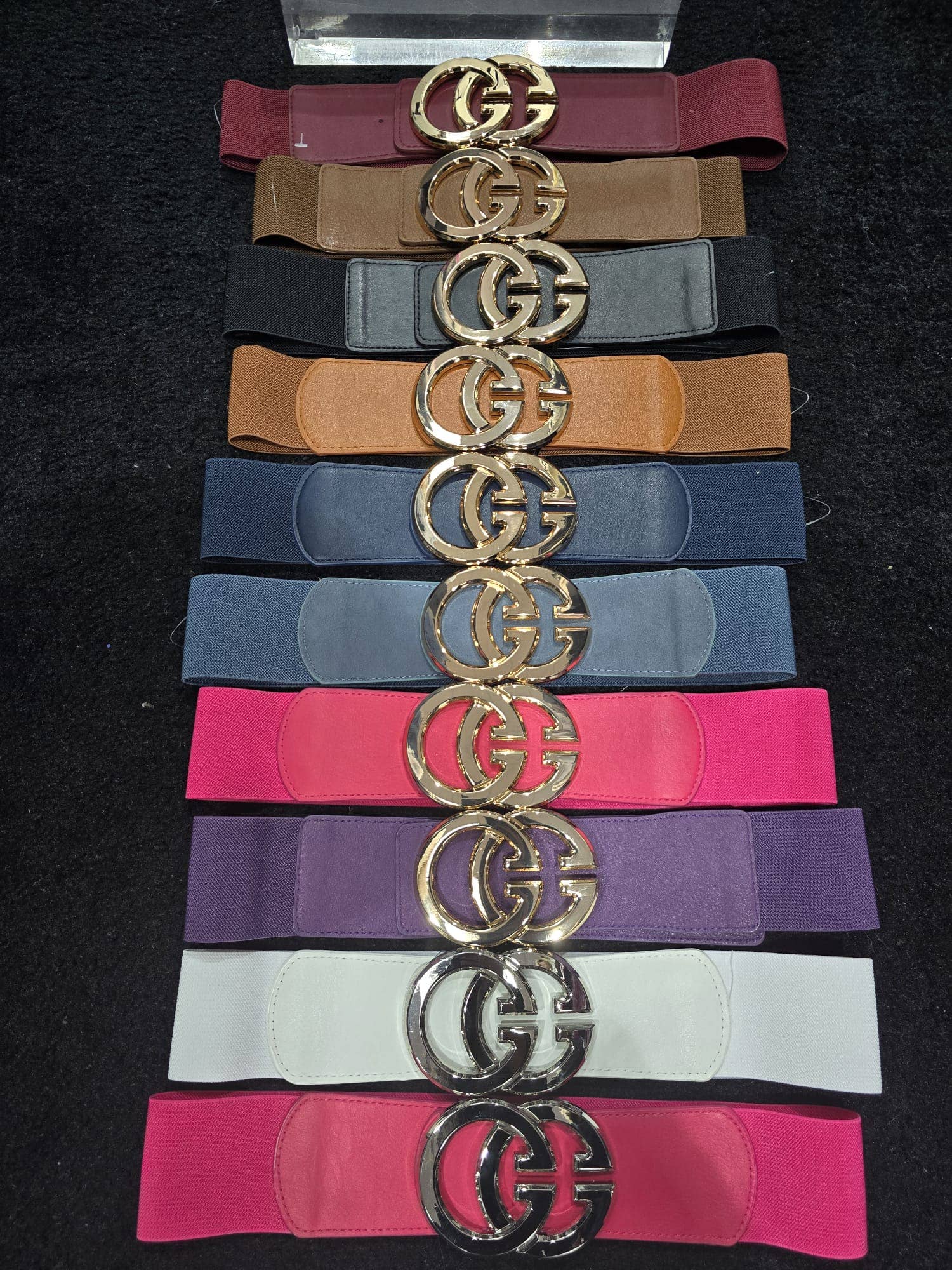 Kurt Muller - Wholesale Belt - Women's - Silver/ Gold GG Buckle Stretch Belts1