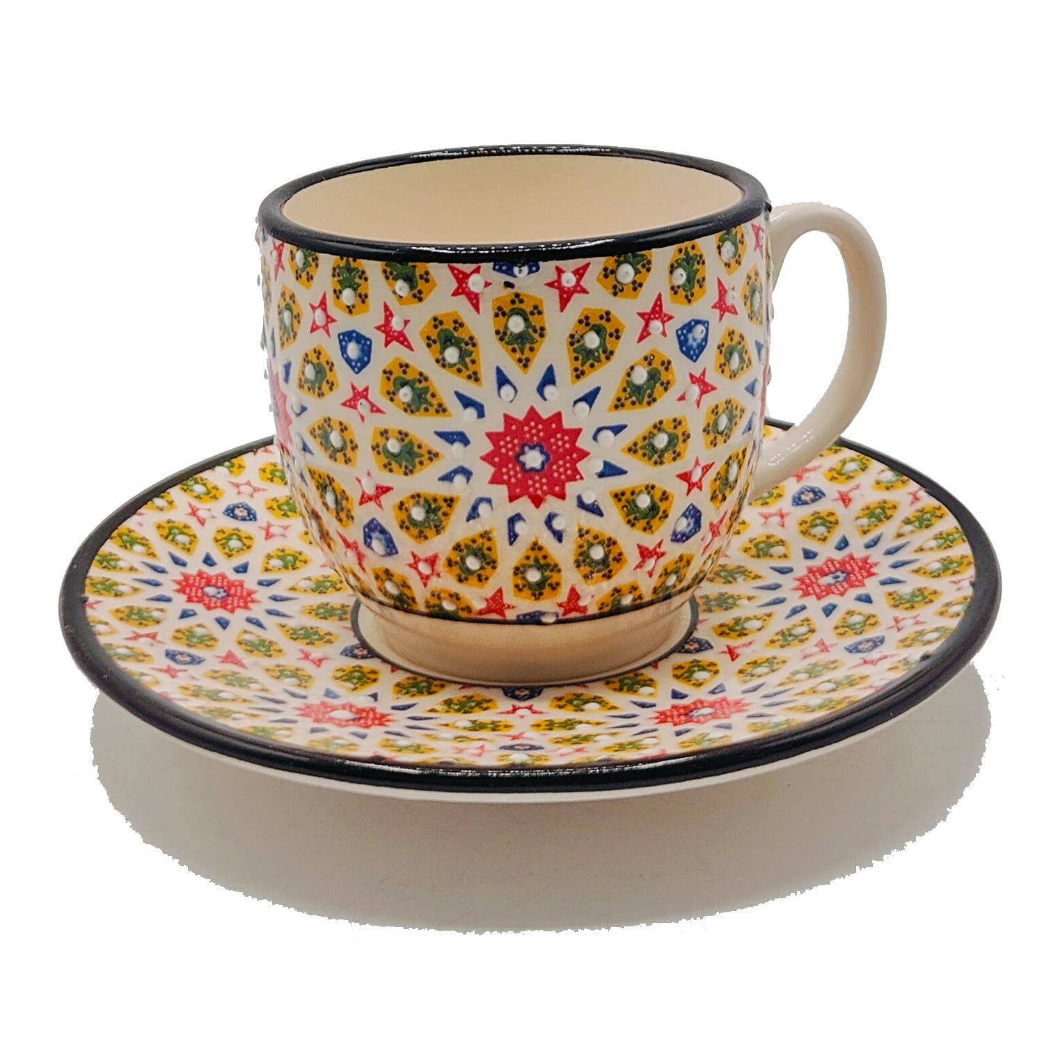 Etnico del Mondo - Wholesale Coffee/Tea Cup - Set of 6 Decorated Turkish Ceramic Coffee/Cappuccino Cups #11