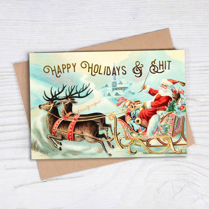 Bad Betty Greeting Co. - Wholesale Christmas Card - Happy Holidays & Shit - Funny Adult Christmas Card1