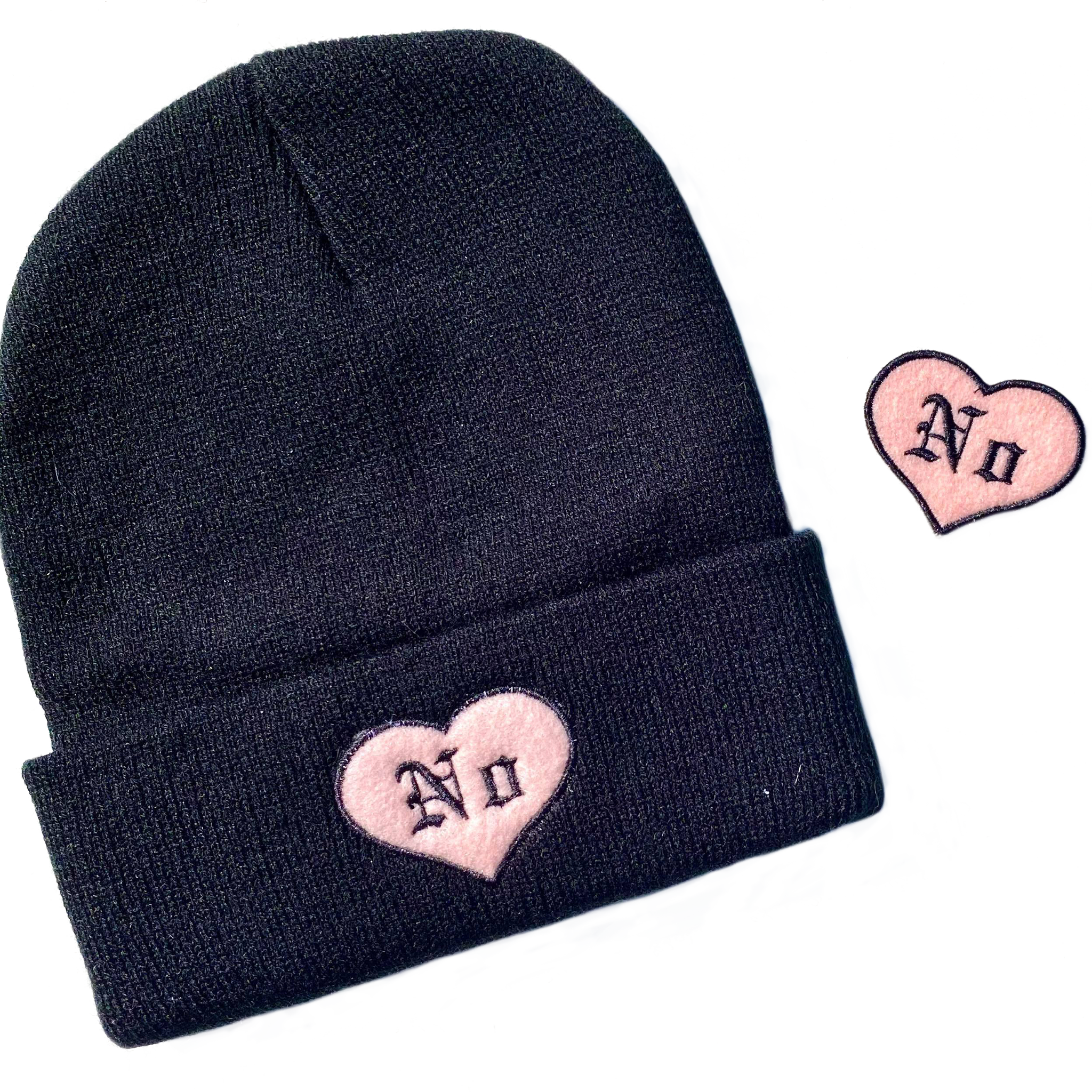 IncredibleGood Inc - Vente Écusson - Écusson thermocollant brodé sans cœur rose et noir1