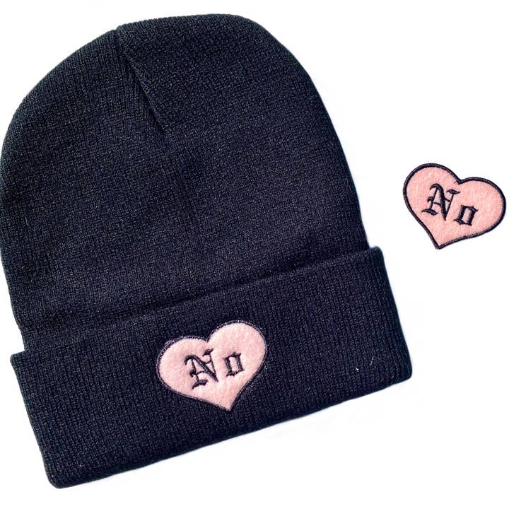 IncredibleGood Inc - Vente Écusson - Écusson thermocollant brodé sans cœur rose et noir1