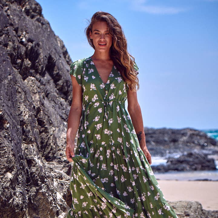 SAGE PRINT MELISSA MAXI for wholesale by Jaase