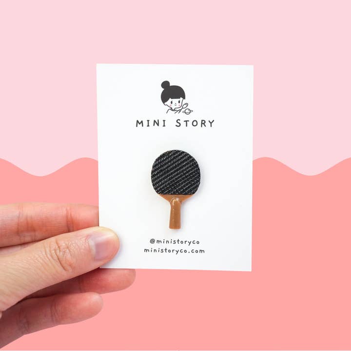 Mini Story Co - Wholesale Lapel Pin/Button - Ping Pong Bat Pin | Table Tennis Brooch | Sports Accessories | Table Tennis Bat Pins | Miniature Pins | Gift for Ping Pong Player