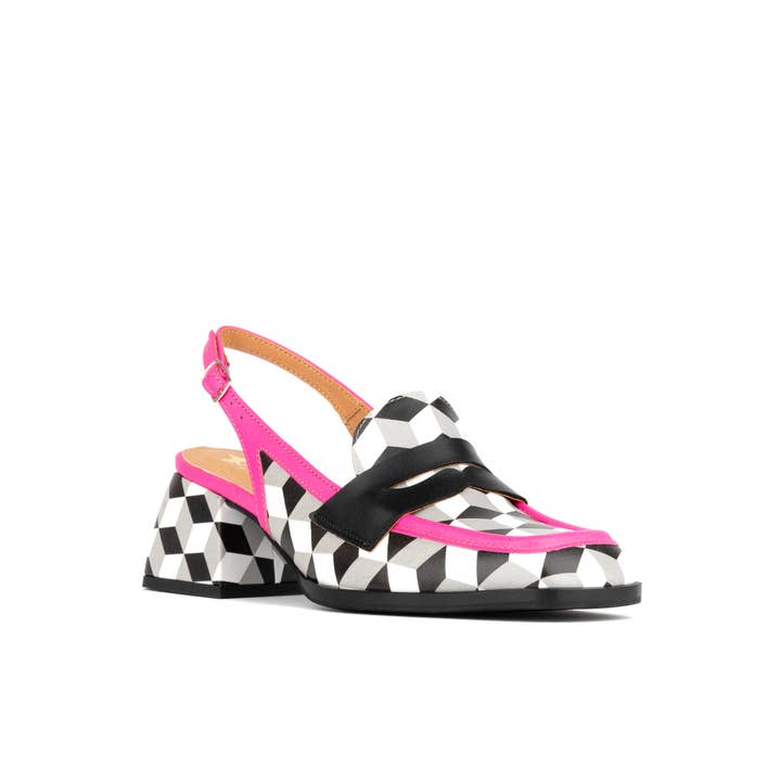 Embassy London - Wholesale Sandals - Women's - Diana - Black & White Cubics1