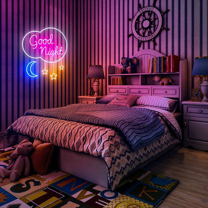 Good Night Moon Star Neon Sign for wholesale by Aoos Custom