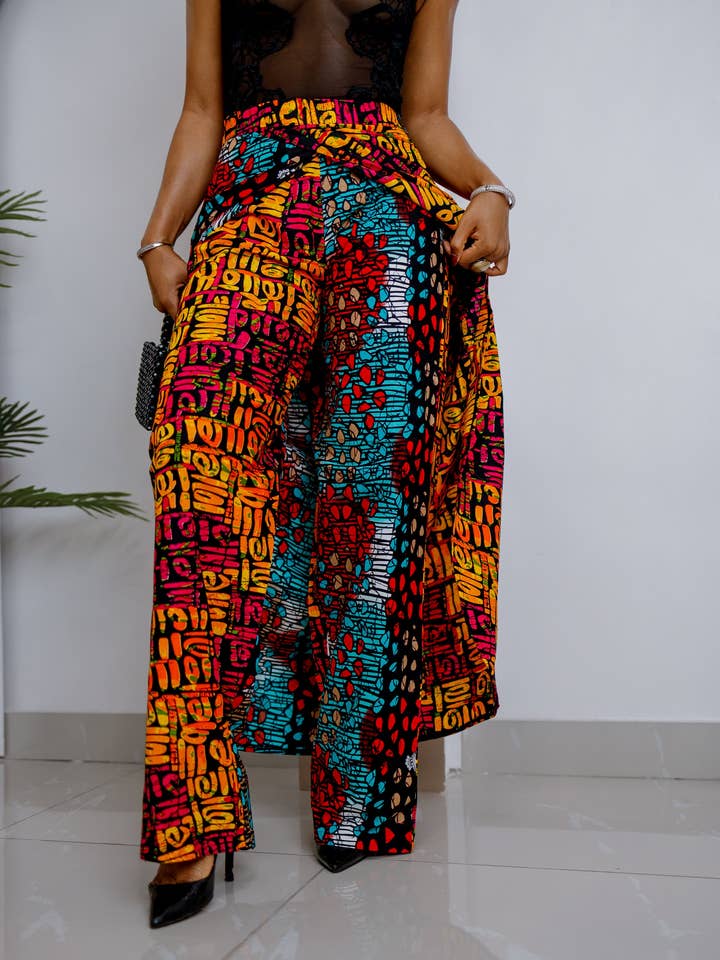 DUA MENKA - Wholesale Skirt - Women's - Akakpo Patchwork Pants Skirt - Final Sale2