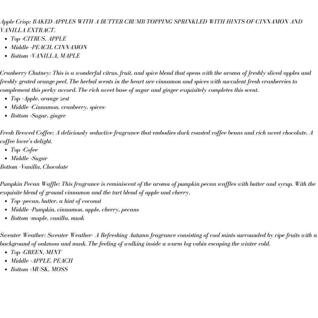 Southern Elegance Candle Co. - Wholesale Wax Melt - Fall, Holiday and Christmas Jumbo 5 oz Wax Melt3