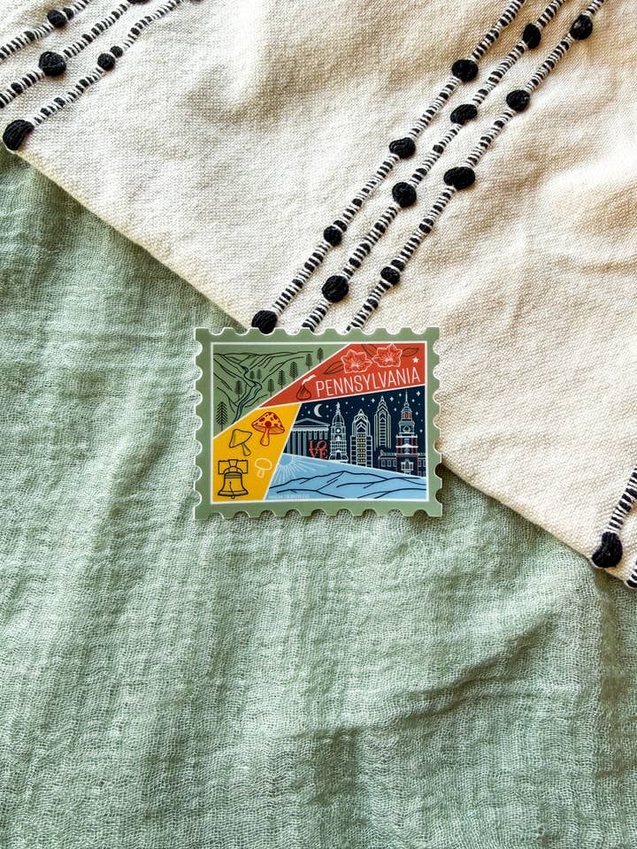 Pennsylvania Stamp Sticker for wholesale by Nadia Design Co
