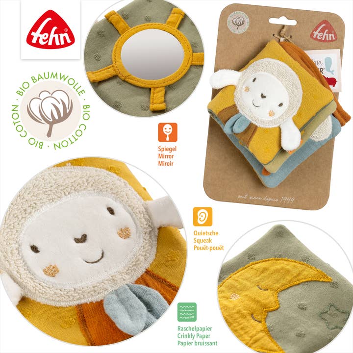 Fehn - Venta al por mayor Libro - Niños - Libro de tela Sheep Fehnnatur, libro táctil con motivos de animales