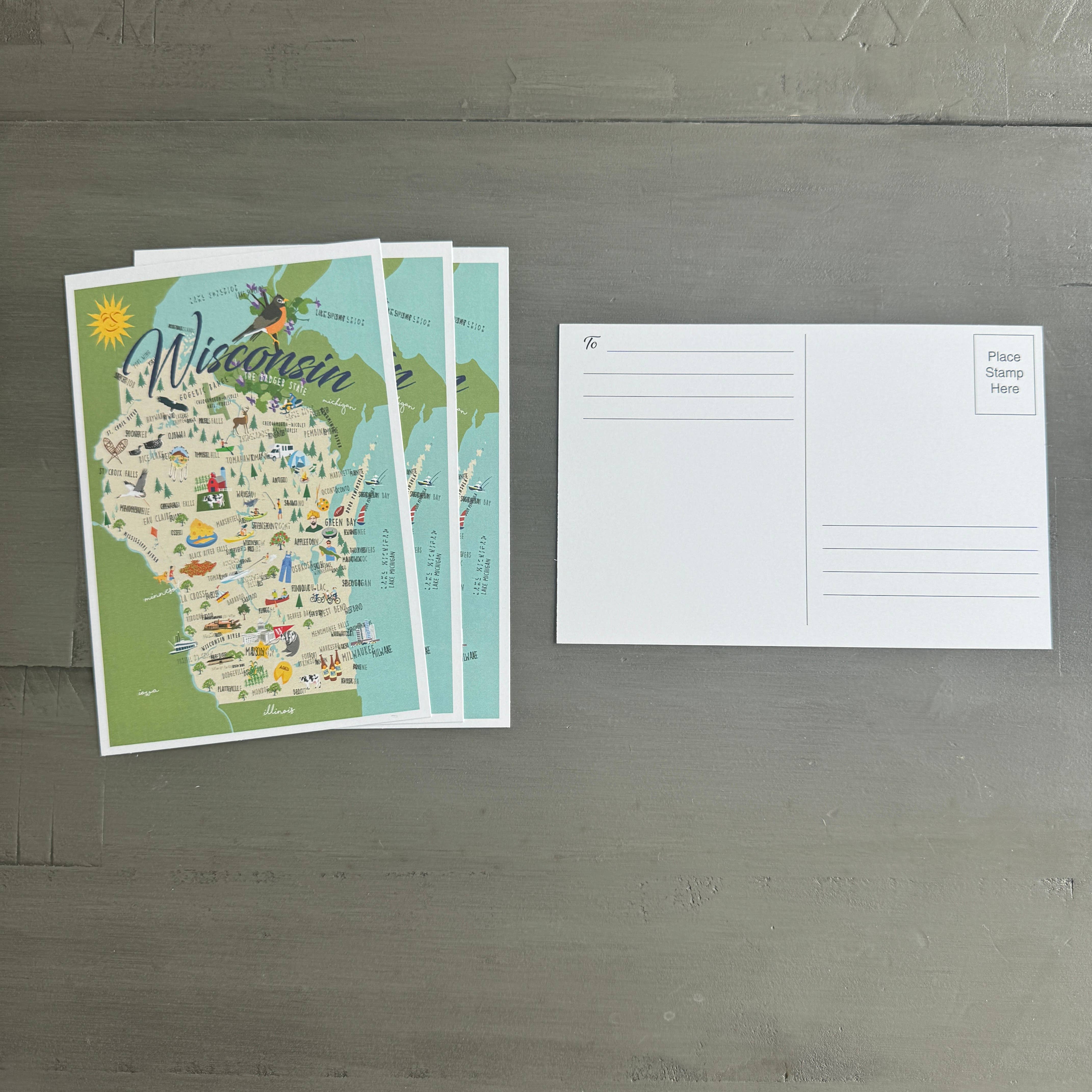 Galleyware - Vendita all'ingrosso Cartoline - Cartolina Wisconsin 10,2 x 15,2 cm2