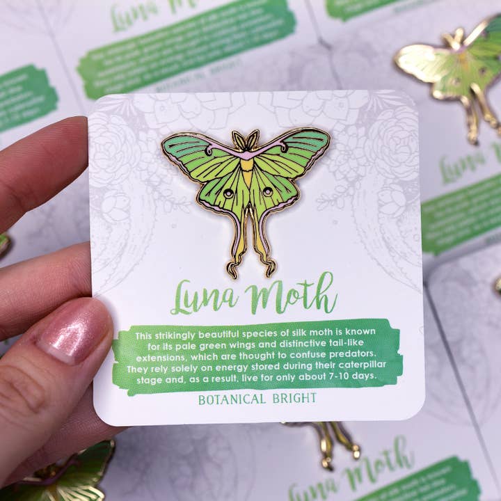 Botanical Bright - Wholesale Lapel Pin/Button - Luna Moth Enamel Pin