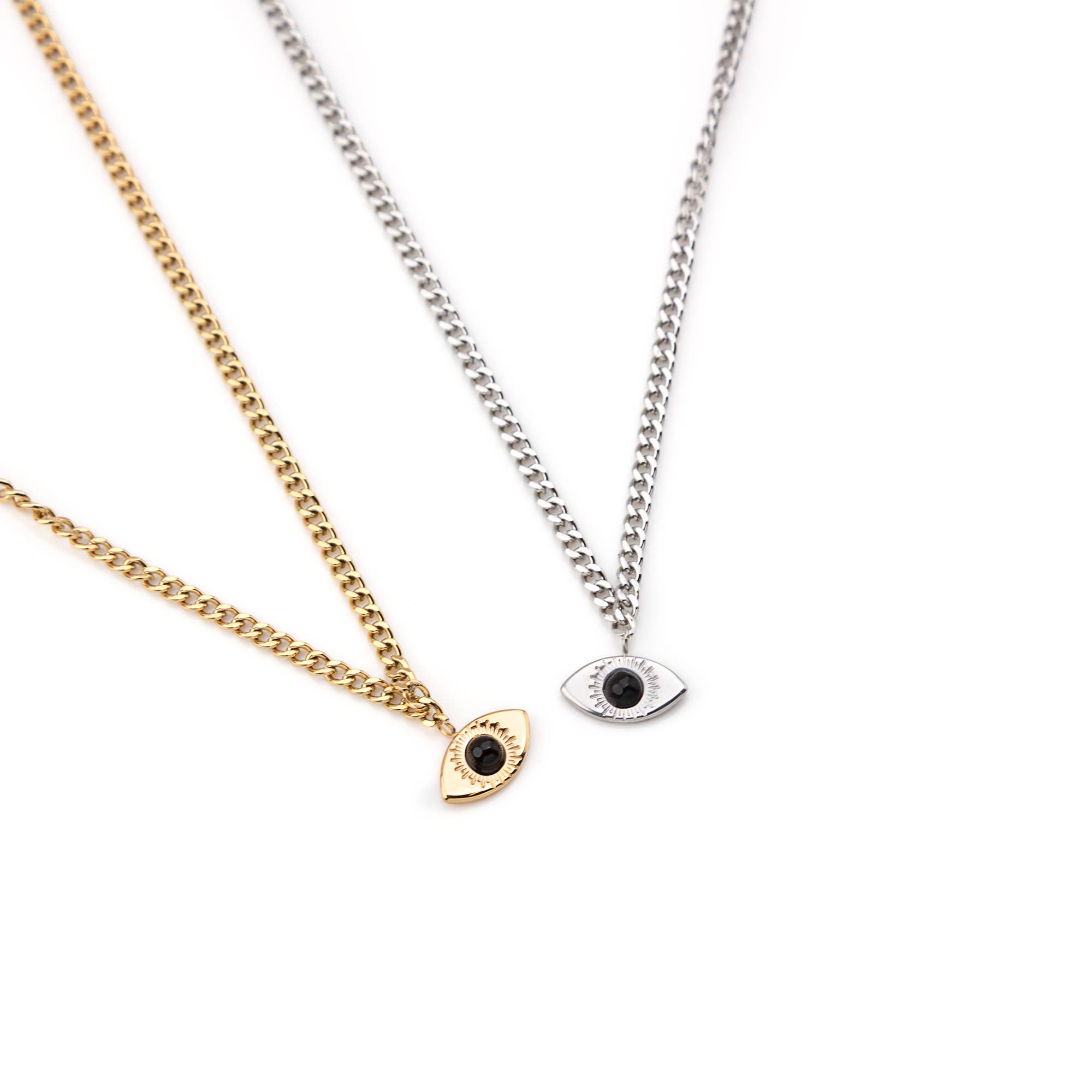 Shebiju - Wholesale Locket Necklace - Steel Necklace with Turkish Eye0