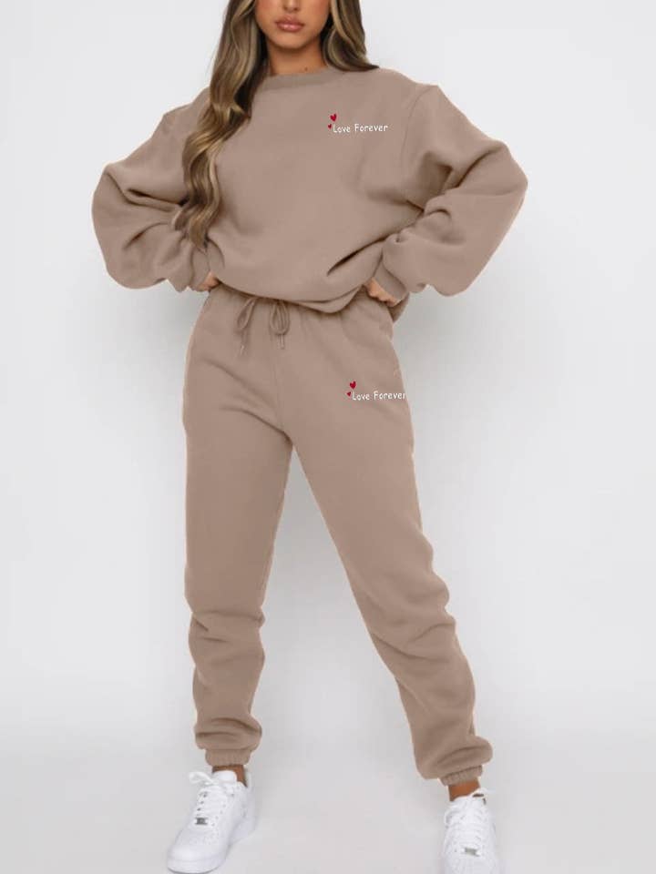 Rosa Clothing - Wholesale Top & Pant Set (NOT Loungewear) - Women's - Hearts Leisure Letter Print Long SleeveSweatshirt Set16