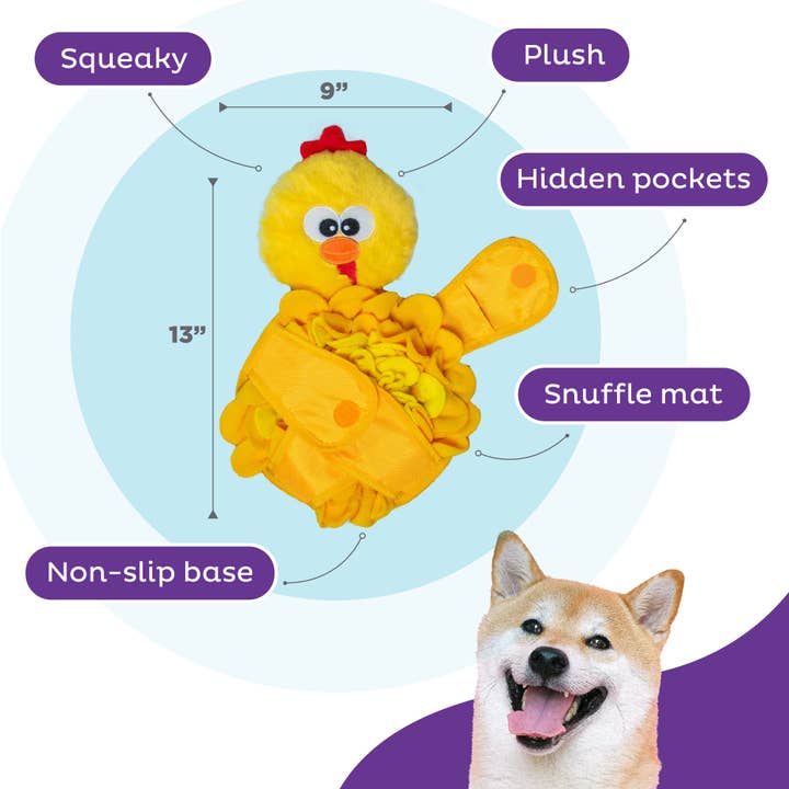 Pet Palette Distribution - Wholesale Pet Plush Toy - Dog - Nina Ottosson Snuffle Palz Chicken Interactive Plush Dog Toy2