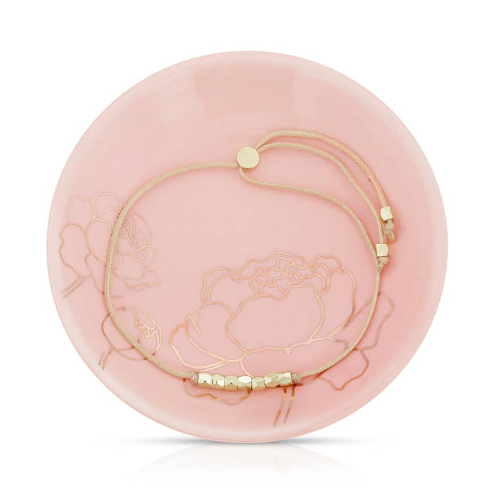 Lucky Feather - Wholesale Jewelry Set - Bracelet + Dish Set - FLOWER - Rnd dish/Card Box