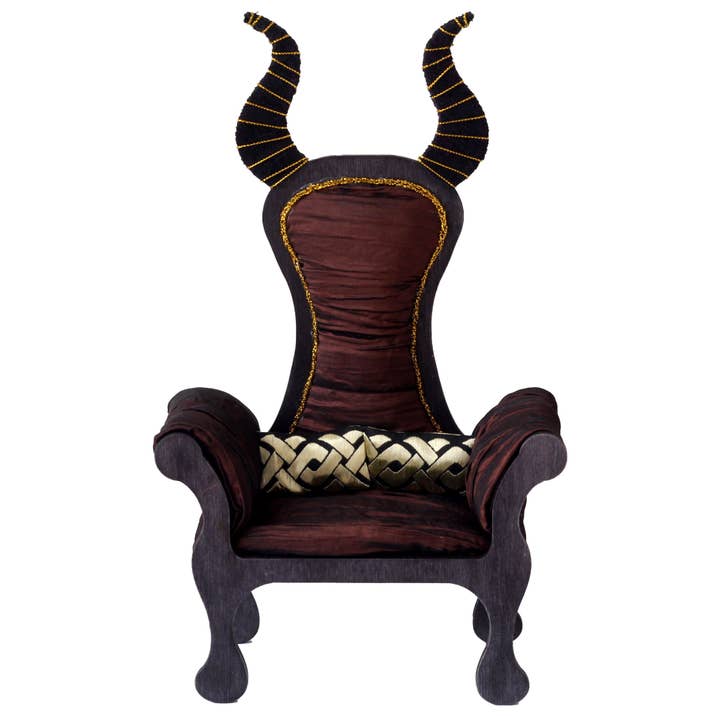 Miniature chair with horns, goth devil dollhouse furniture. for wholesale by Lenasminiland