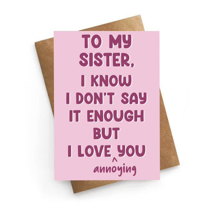 J'adore t'embêter - Carte d'anniversaire drôle pour sœur pour la vente par STUCK SHOP GIFTS