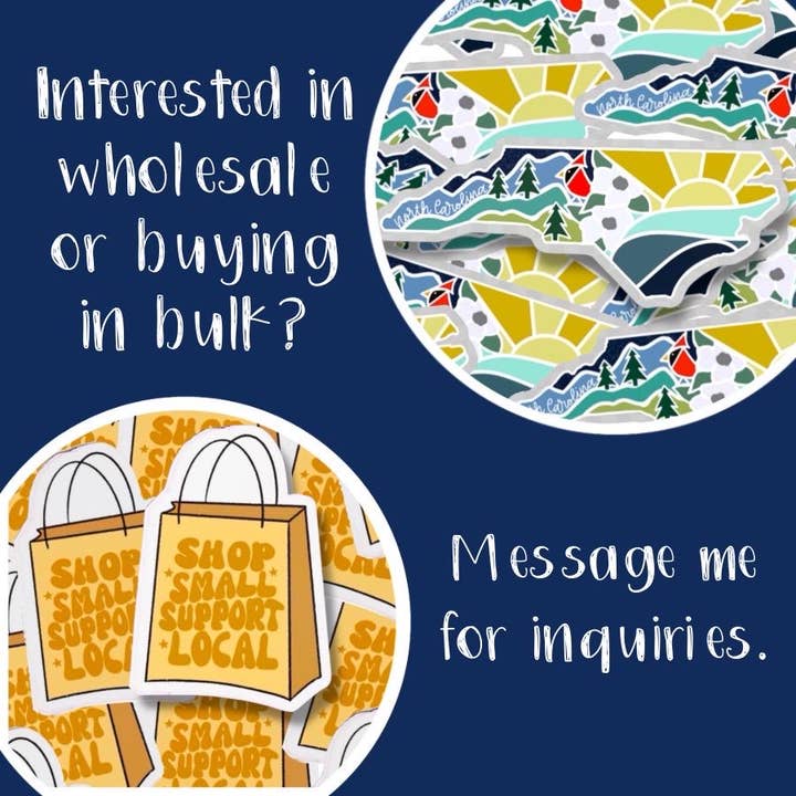 Positively North Carolina - Wholesale Sticker - North Carolina Heart Travel & Road Trip Stickers9