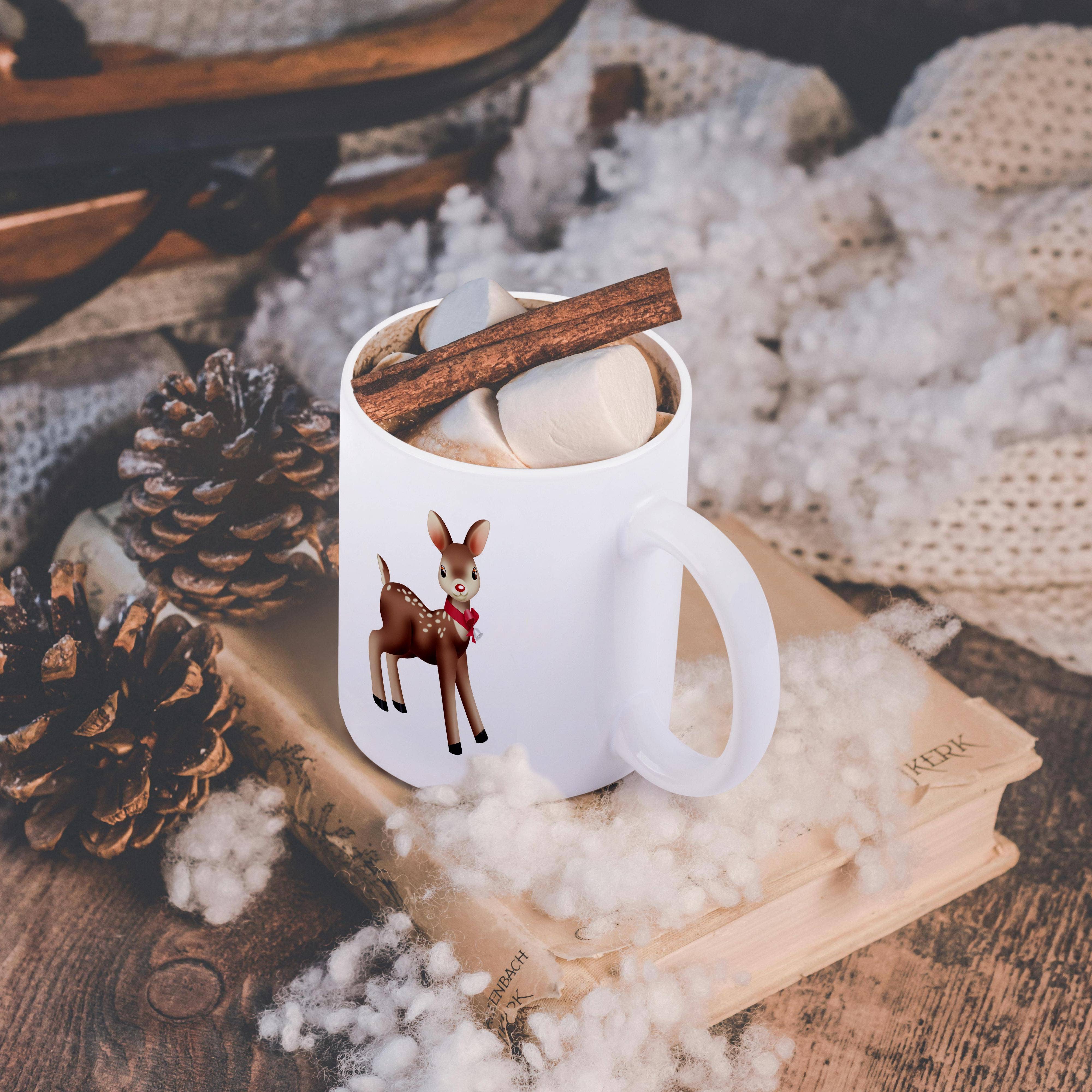 3dRose - Wholesale Coffee Mug - 3dRose, Cute Christmas Doe Deer Illustration, Mug11