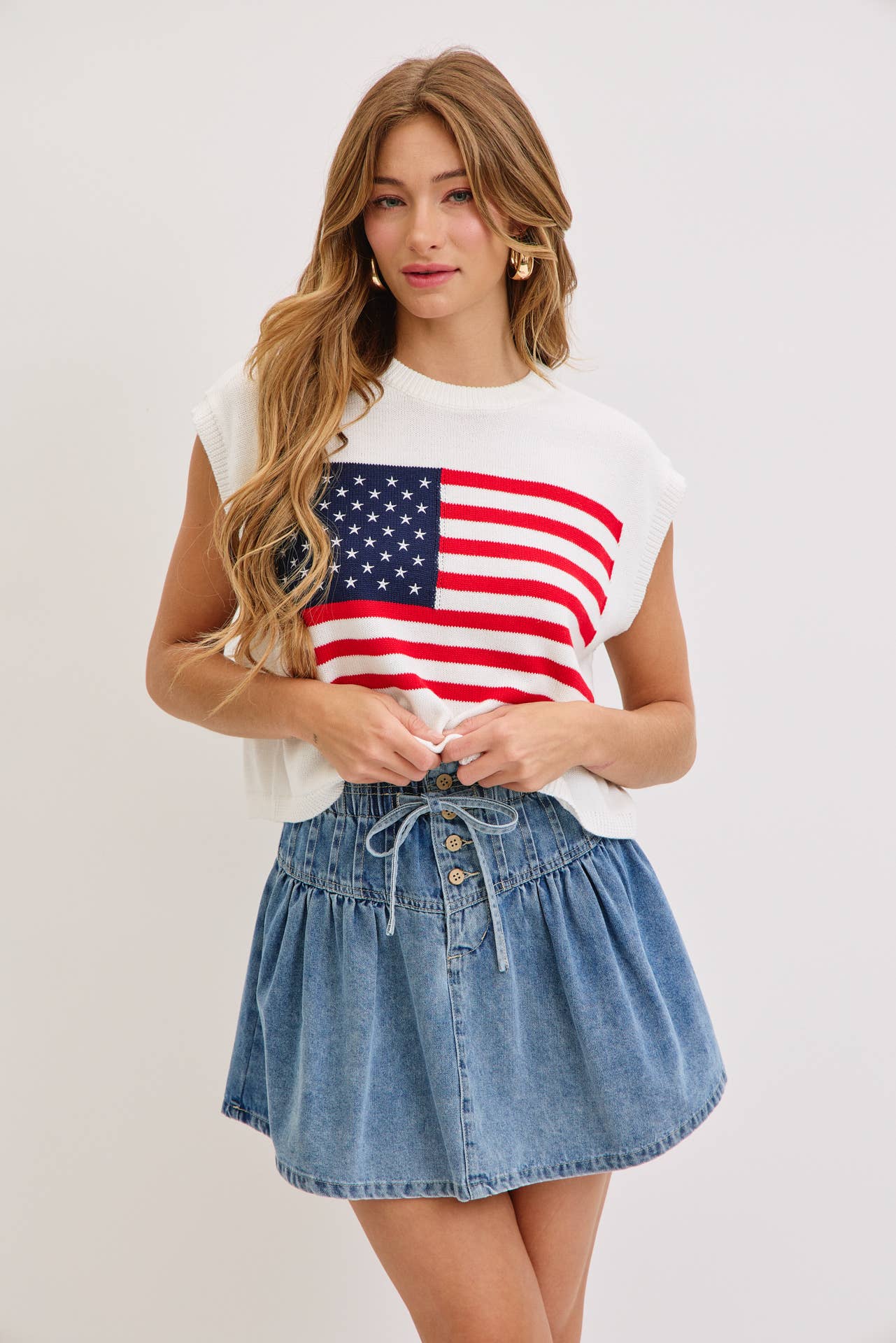 HIGH-RISE, A-LINE DENIM SKIRT  for wholesale on Faire6