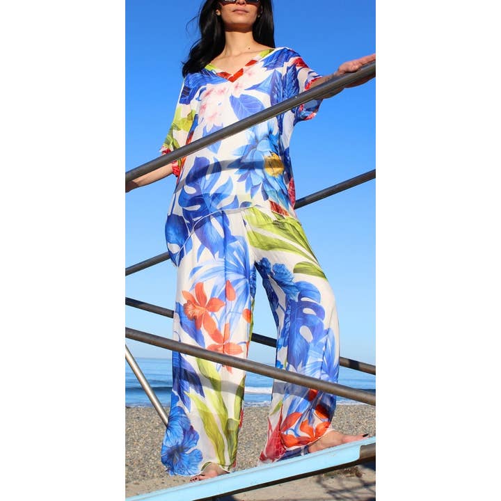 Angelo Tropical Silk Pant for wholesale by Gigi Moda