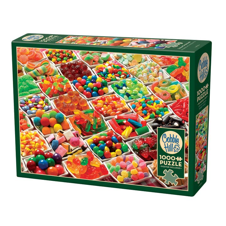 Sugar Overload 1000pc puzzle for wholesale by Outset Games and Cobble Hill Puzzles