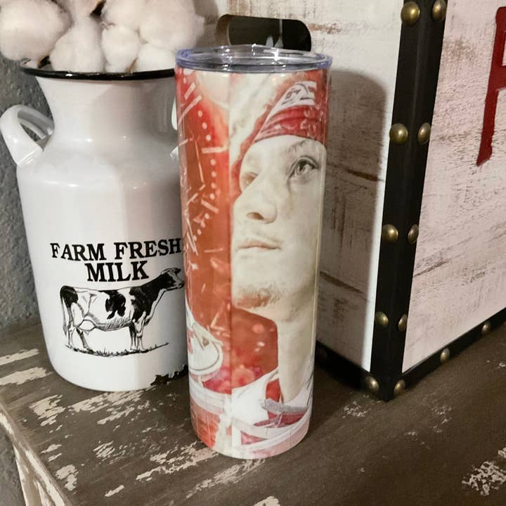 Mahomes 20oz Steel Tumbler for wholesale by Farm Life Crafting